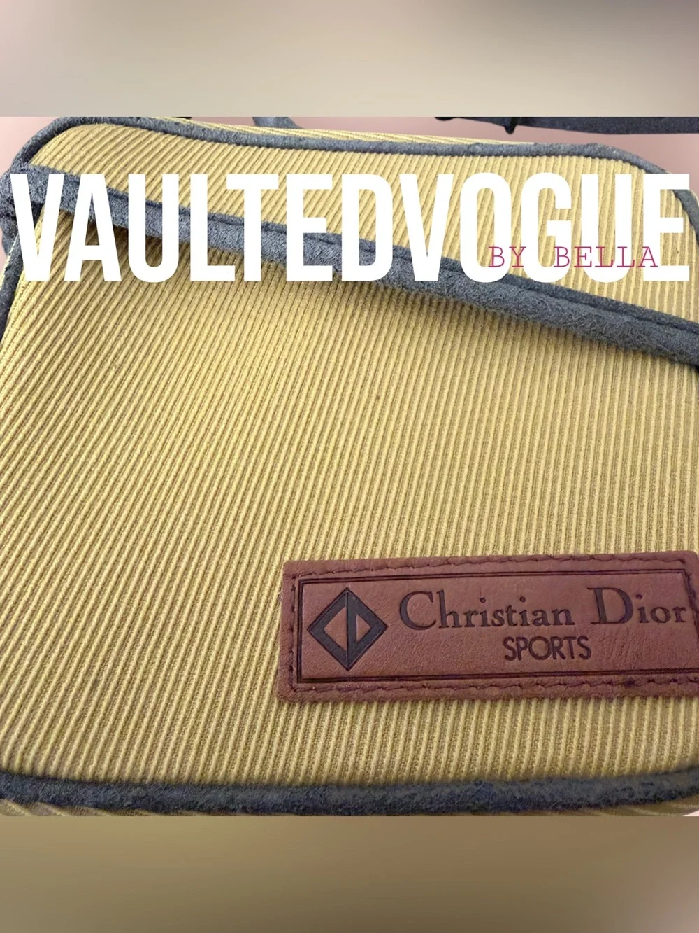 Dior Yellow Canvas Crossbody Bag with Gray Trim
